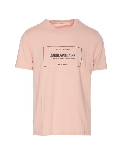Zadig & Voltaire Pink Ted Blason T-Shirt for men