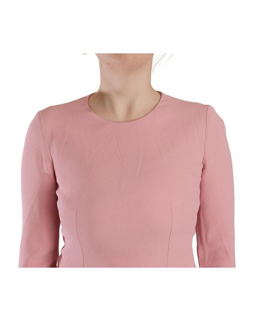 Dolce & Gabbana Pink Elegant A-Line Knee Length Dress