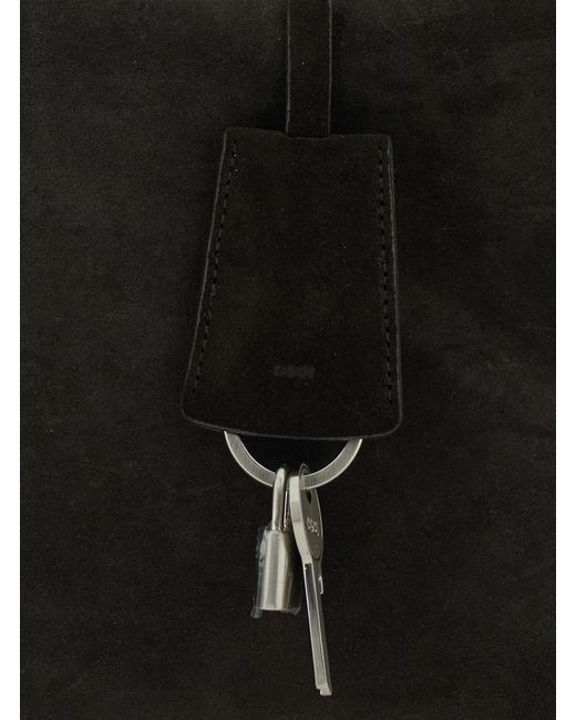 OSOI Black Shell Brot Large Shopper With Two Handles And Key Pendant