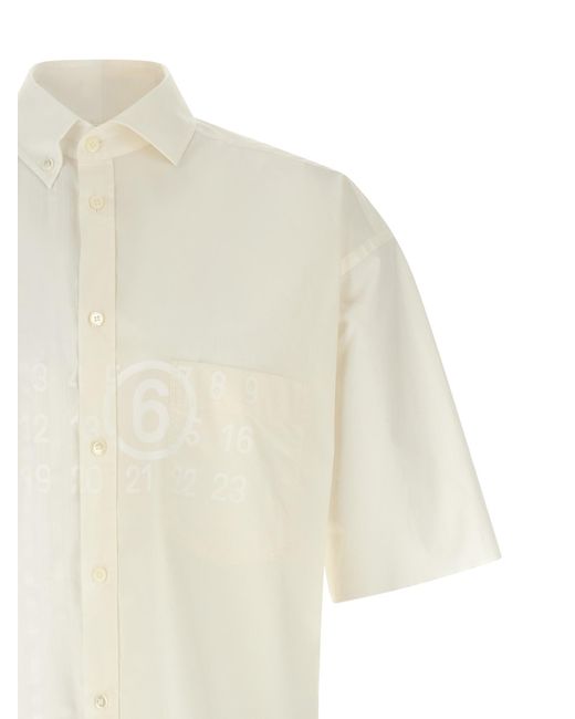 MM6 by Maison Margiela White Bi-Material Shirt Cotton Shirt, Blouse for men