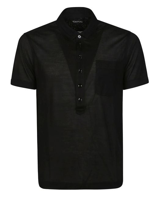 Tom Ford Black Short Sleeve Polo Shirt for men