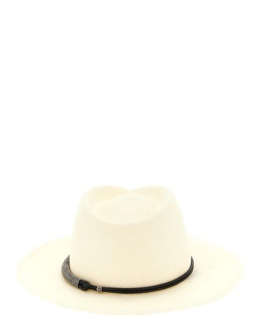 Brunello Cucinelli White Polyamide Fedora Accessory