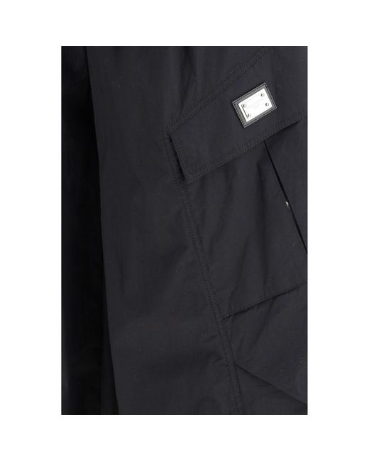 Dolce & Gabbana Blue Black Cotton Cargo Pants for men