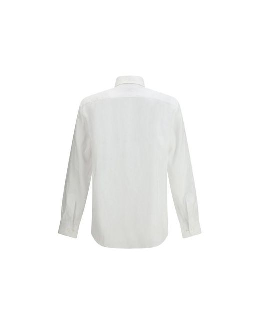 Etro White Linen Dress Shirt for men