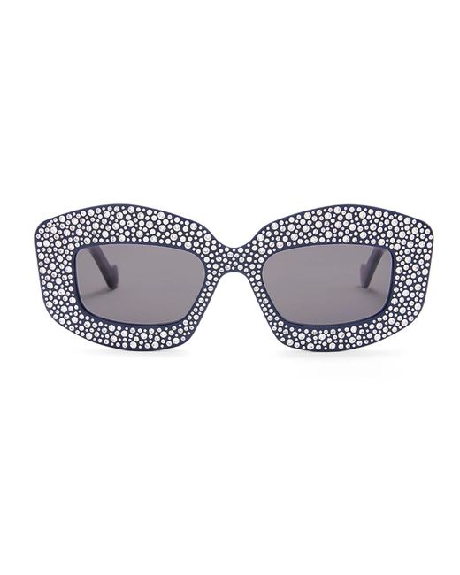 Loewe Gray Pave Screen Embellished Square Sunglasses