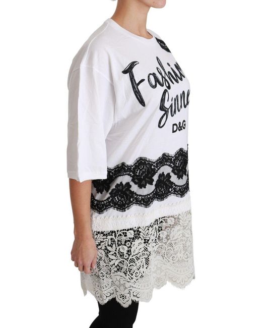 Dolce & Gabbana Gray Chic Dg Fashion Sinner Oversized Tee