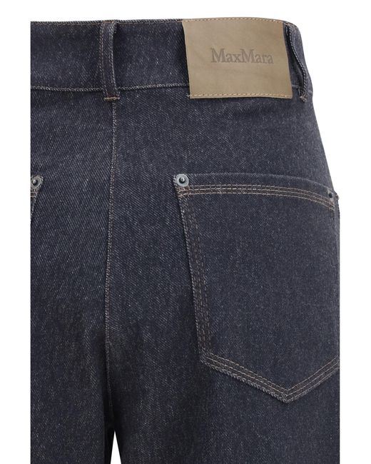 Max Mara Pure Blue Ribes Pants Cotton; Polyester; Elastane