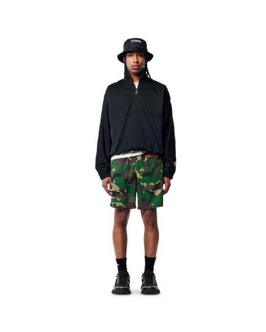 Heron Preston Blue Camouflage Logo Patch Swim Shorts Clothing Beachwear for men