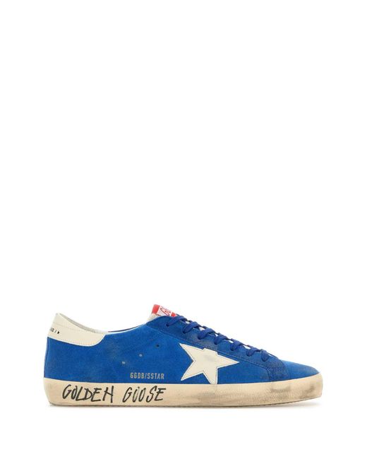 Golden Goose Deluxe Brand Blue Suede Super Star Sneakers for men