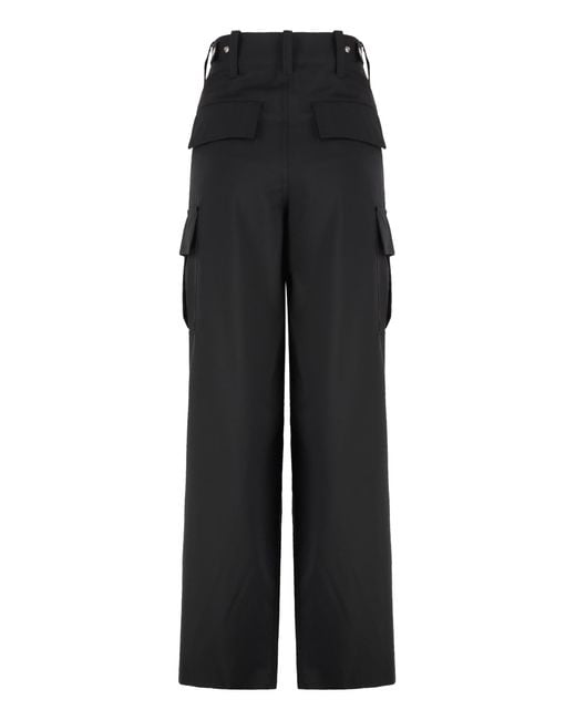 Bottega Veneta Black Wool Cargo Trousers Straight
