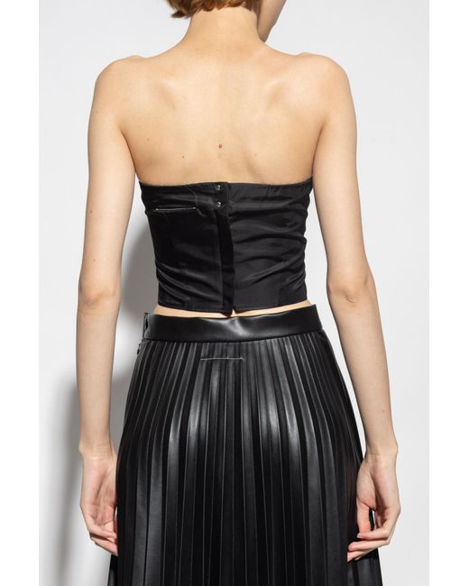 MM6 by Maison Martin Margiela Black Top With Denuded Shoulders