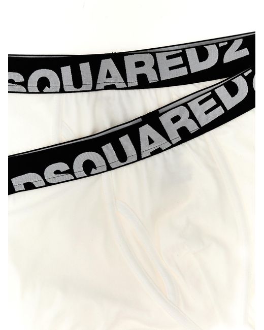 DSquared² White 2-pack Elastic Logo Boxer Shorts Underwear, Body for men