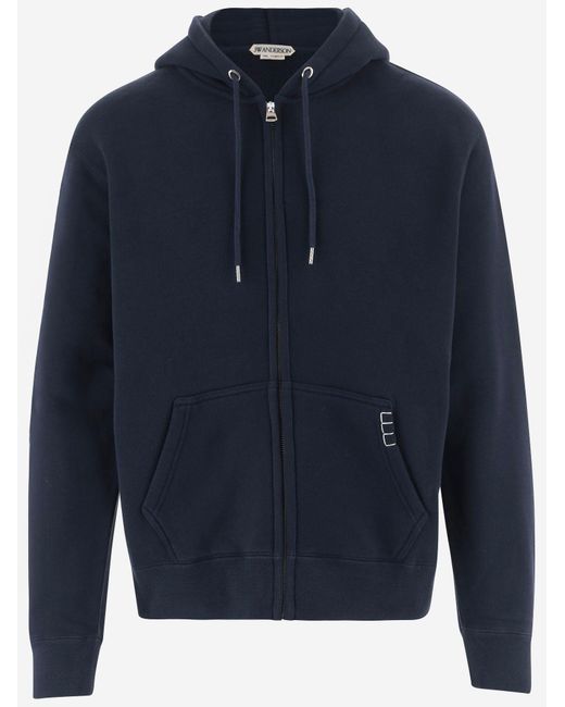 J.W. Anderson Blue Cotton Hooded Sweatshirt Sweatshirts for men