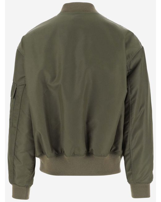 44 Label Group Green Nylon Bomber Jacket With Logo for men