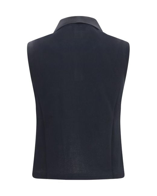 Saint Laurent Blue Cassandre Piqué Polo Recycled Cotton Shirts