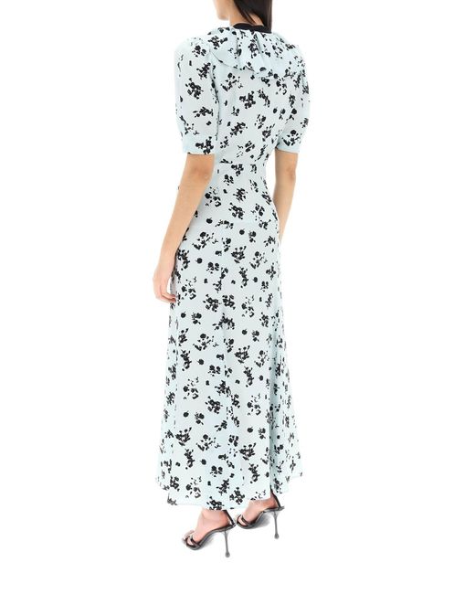 Alessandra Rich White Floral Long Dress