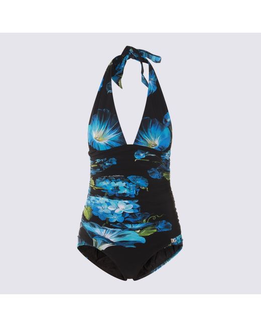 Dolce & Gabbana Black, Blue And Green Swimsuit