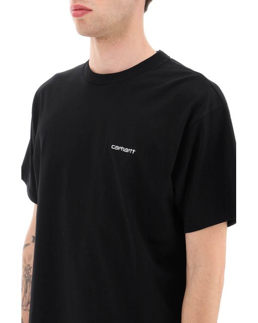 Carhartt Black Logo Embroidery T-shirt for men