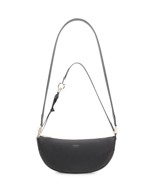 Ferragamo Gray Small Hobo Shoulder Bag