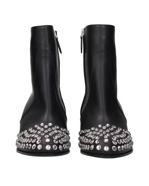 Alaïa Black Leather Ankle Boots