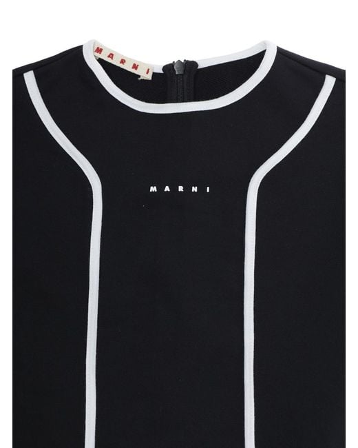 Marni Black Girls Dress Cotton
