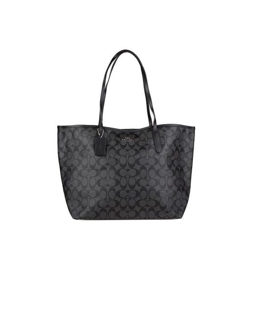 COACH Black Tote Bag Smooth Leather Tote-Bags