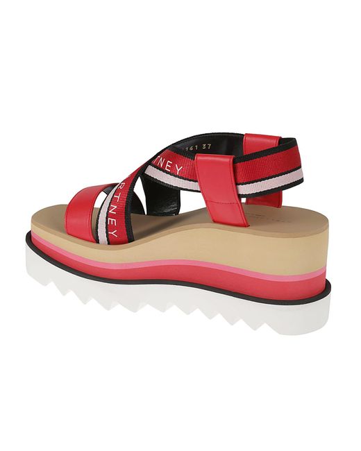 Stella McCartney Red Stripy Webbing Sandals