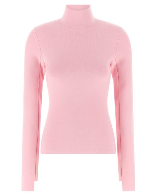 Courreges Pink Interlock Viscose Sweater