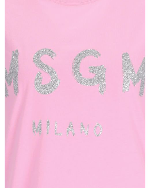 MSGM Pink Logo T-shirt