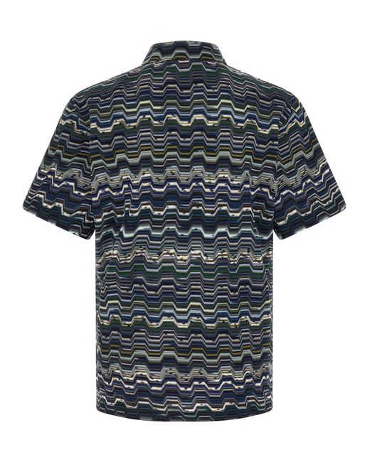 Missoni Black Zigzag Polo Shirt for men