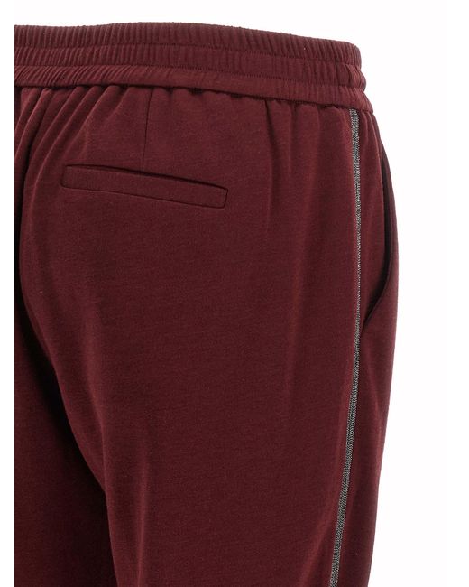Brunello Cucinelli Red Cotton Joggers (Workout Pants)