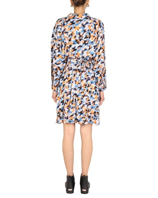 KENZO White Blurred Flowers Dress Viscose