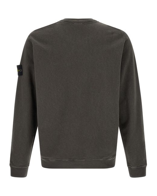 Stone Island Gray Brushed Cotton Sweatshirt for men