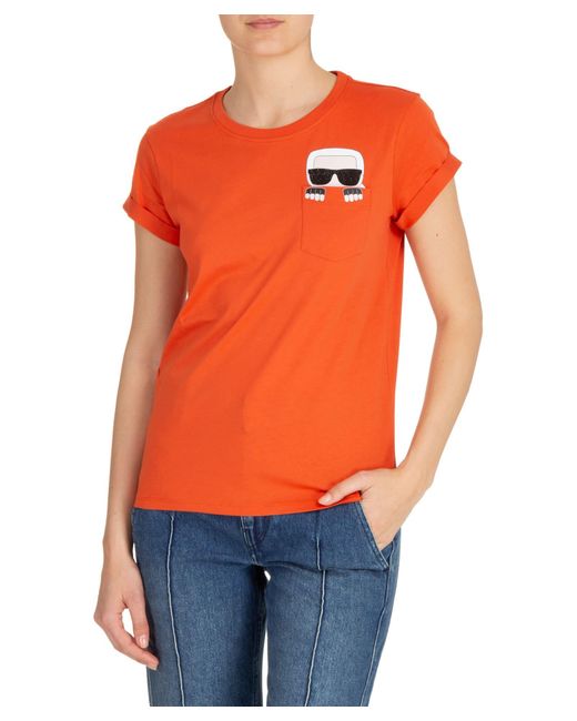 Karl Lagerfeld K/ikonik Cotton T-shirt in Orange - Save 10% | Lyst