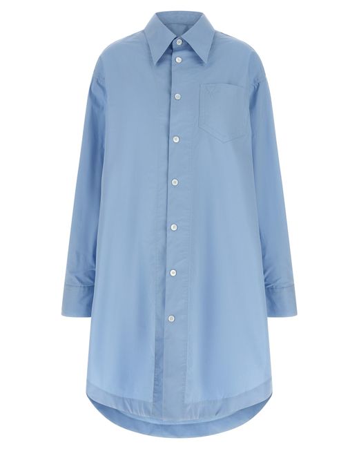 AMI Blue Cotton Midi Dress