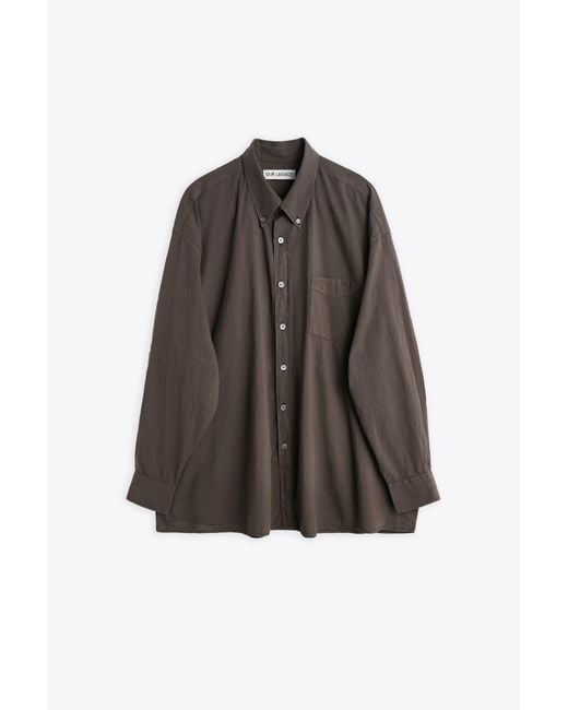 Our Legacy Brown Borrowed Bd Shirt Faded Lightweight Cotton Shirt With Long Sleeves for men