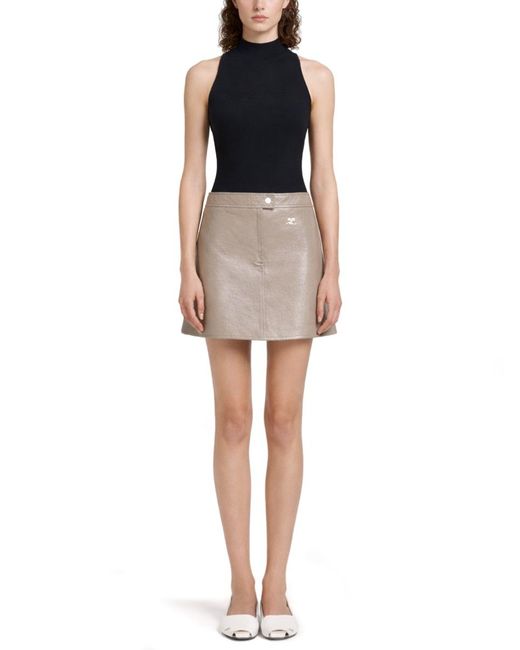 Courreges Black Miniskirt Reedition Cotton Polyurethane Elastane Skirt