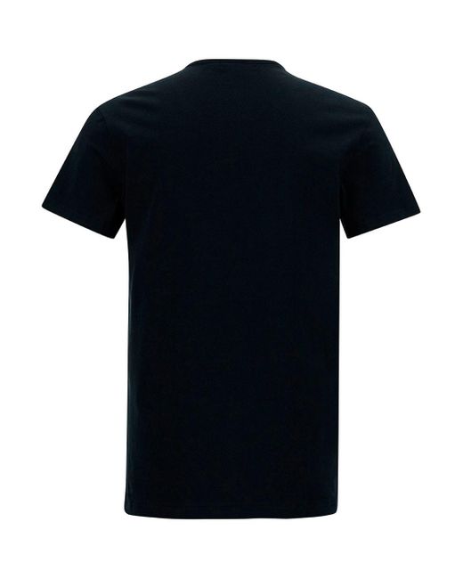 Versace Black Crewneck T-Shirt With Medusa Logo Print for men