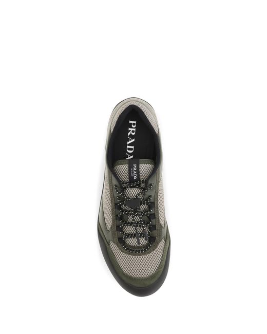 Prada White Sneakers Speedrock Upper Polyester Trainers for men