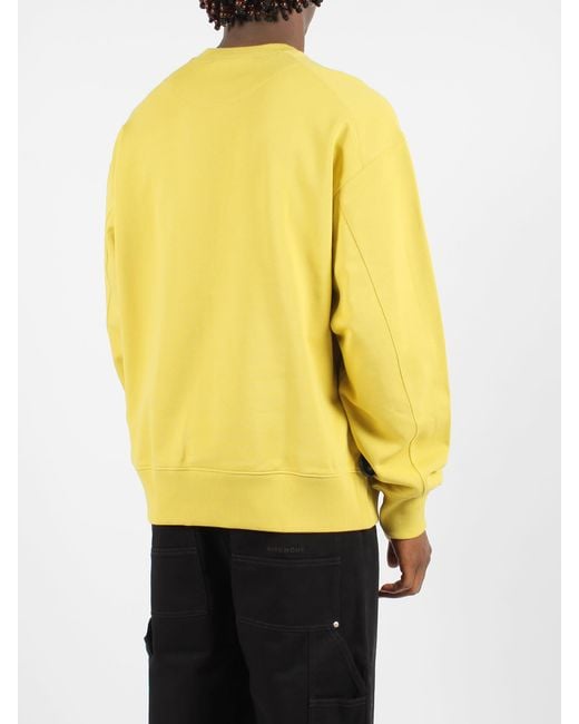 Y-3 Yellow Organic Cotton Terry Crew Sweatshirt for men