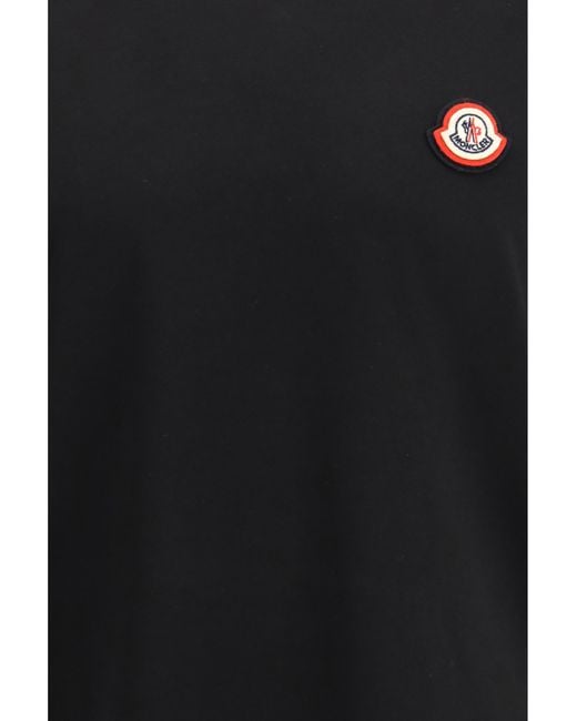 Moncler Black Cotton Jersey Logo T-Shirt T-Shirts for men