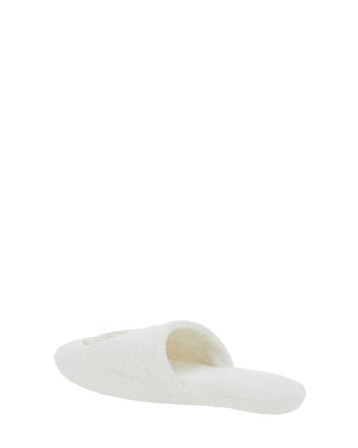 Versace White Slippers Tech Fabric
