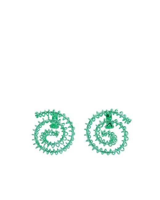 Sunnei Green Garland Spiral Earrings