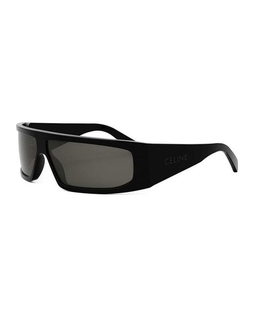 Céline Black Sunglasses Rectangle Full Rim, Shiny Frame And Smoke Lens Cl40291I01A for men