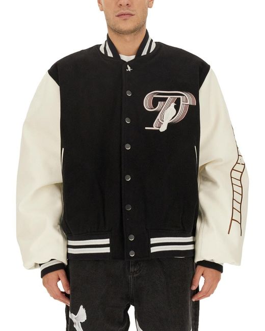 3.PARADIS Black Jacket With Logo for men