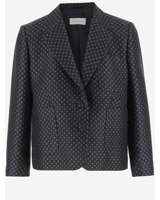 Dries Van Noten Black Wool-Blend Jacket
