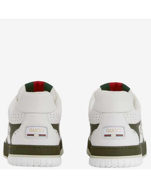 Gucci White Web Leather Sneakers Trainers for men