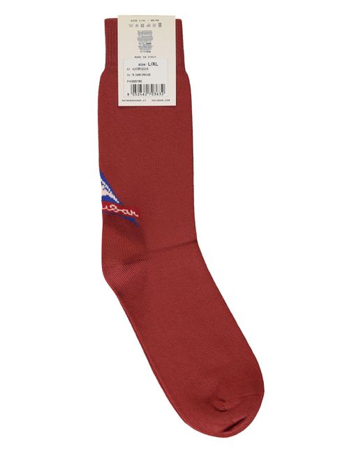 Holubar Red Cotton Socks for men