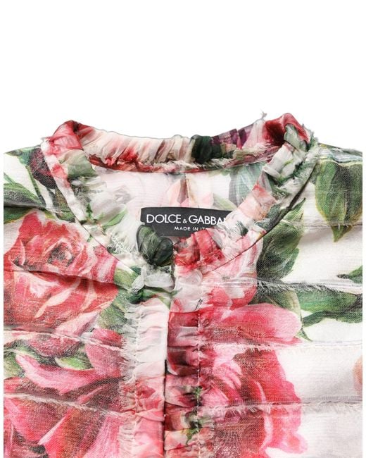 Dolce & Gabbana Black Multicolor Peony Print Polyester Coat Jacket