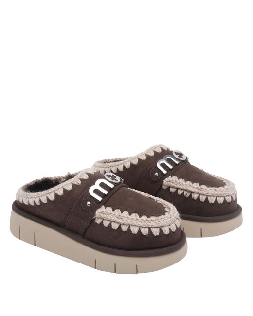 Mou Brown Sandals Suede/ Rubber Sole
